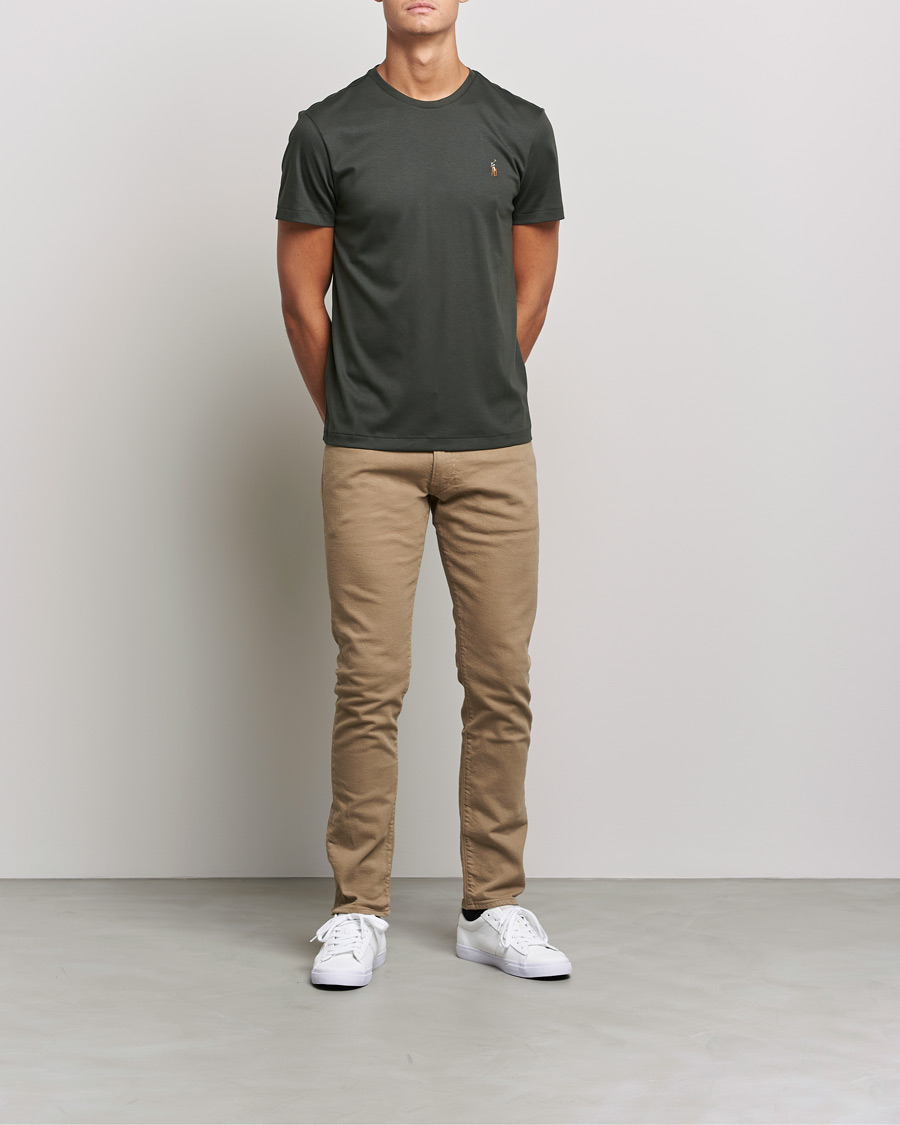 Herr | Kortärmade t-shirts | Polo Ralph Lauren | Luxury Pima Cotton Crew Neck Tee Squadron Green
