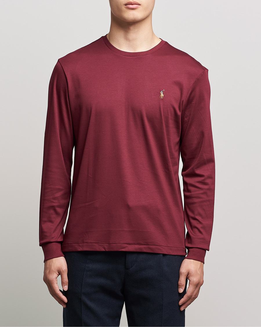 Herr | Långärmade t-shirts | Polo Ralph Lauren | Luxury Pima Cotton Long Sleeve Tee Classic Wine