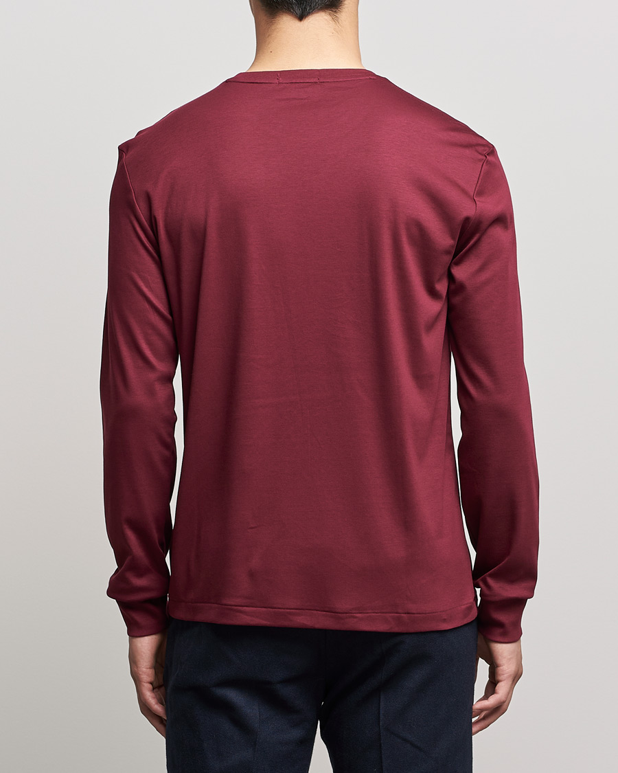 Herr | T-Shirts | Polo Ralph Lauren | Luxury Pima Cotton Long Sleeve Tee Classic Wine