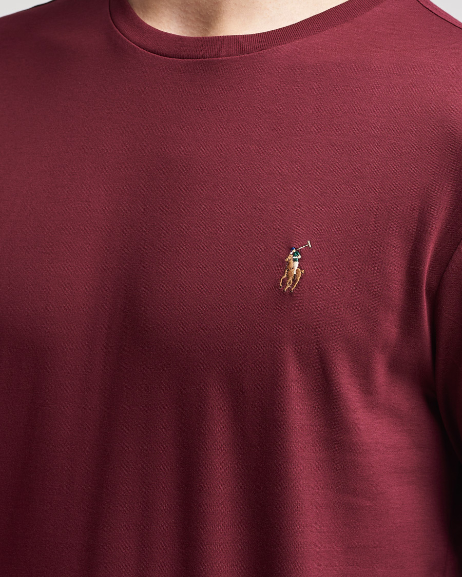 Herr | T-Shirts | Polo Ralph Lauren | Luxury Pima Cotton Long Sleeve Tee Classic Wine
