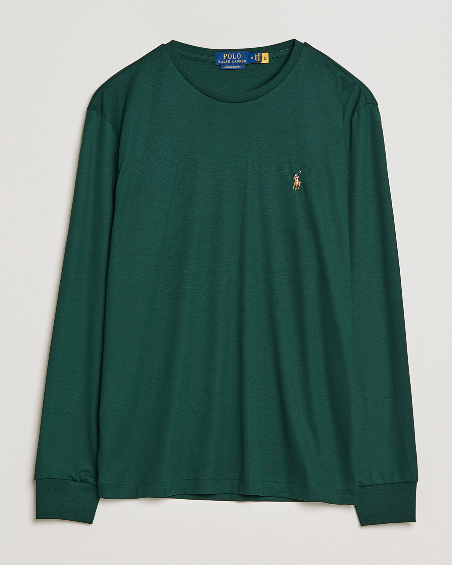 Herr | T-Shirts | Polo Ralph Lauren | Luxury Pima Cotton Long Sleeve Tee College Green