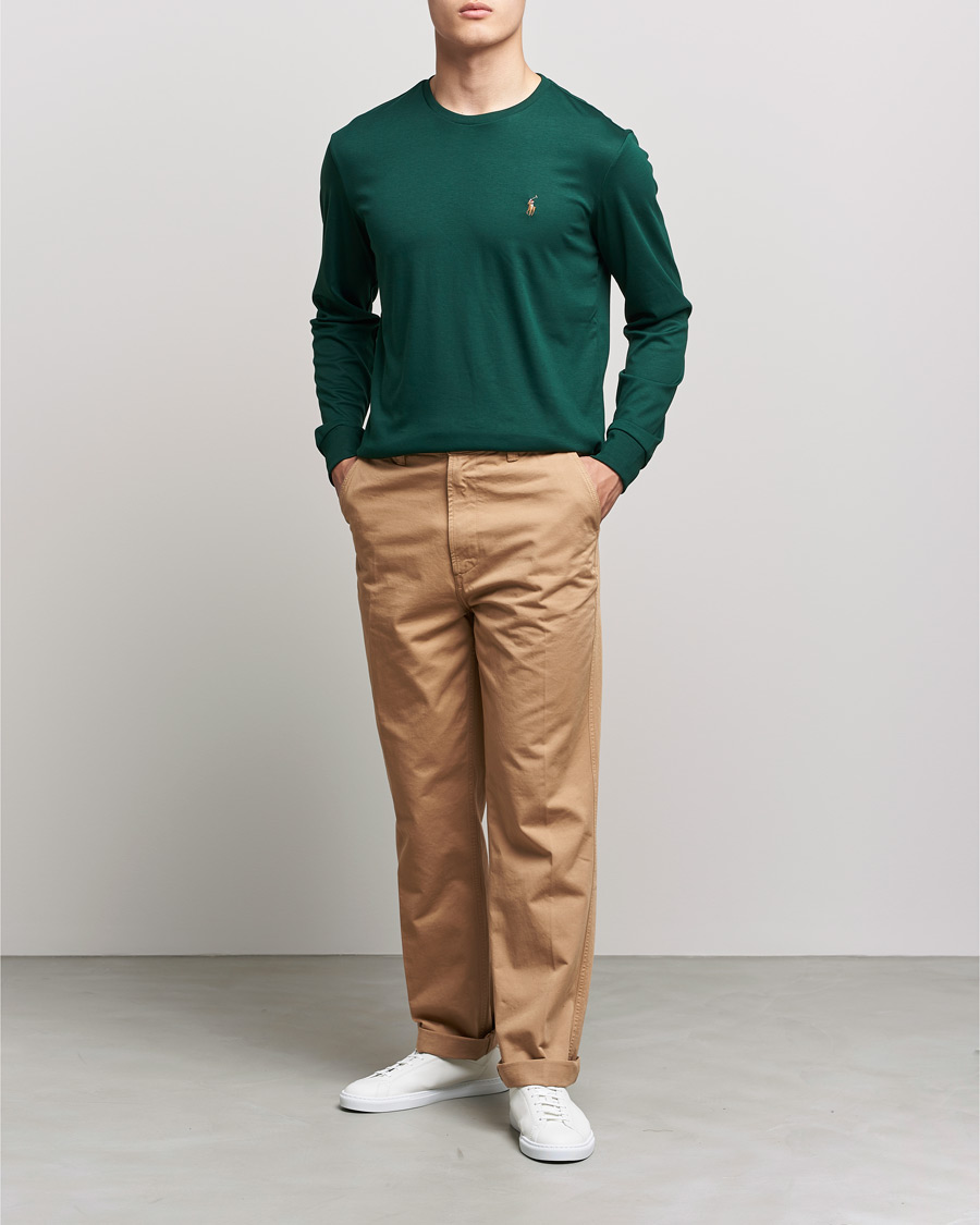 Herr | Långärmade t-shirts | Polo Ralph Lauren | Luxury Pima Cotton Long Sleeve Tee College Green