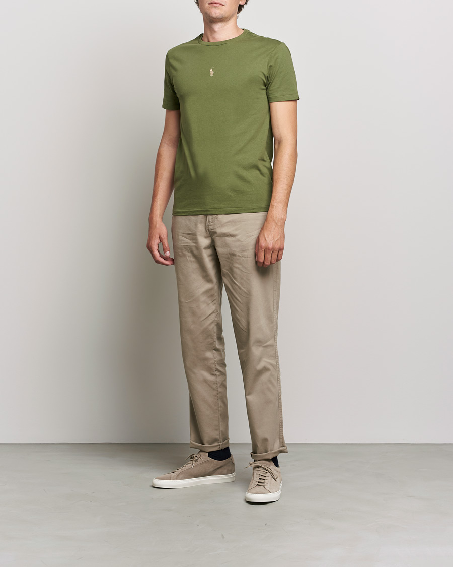 Herr | T-Shirts | Polo Ralph Lauren | Center Logo Crew Neck Tee Army Olive