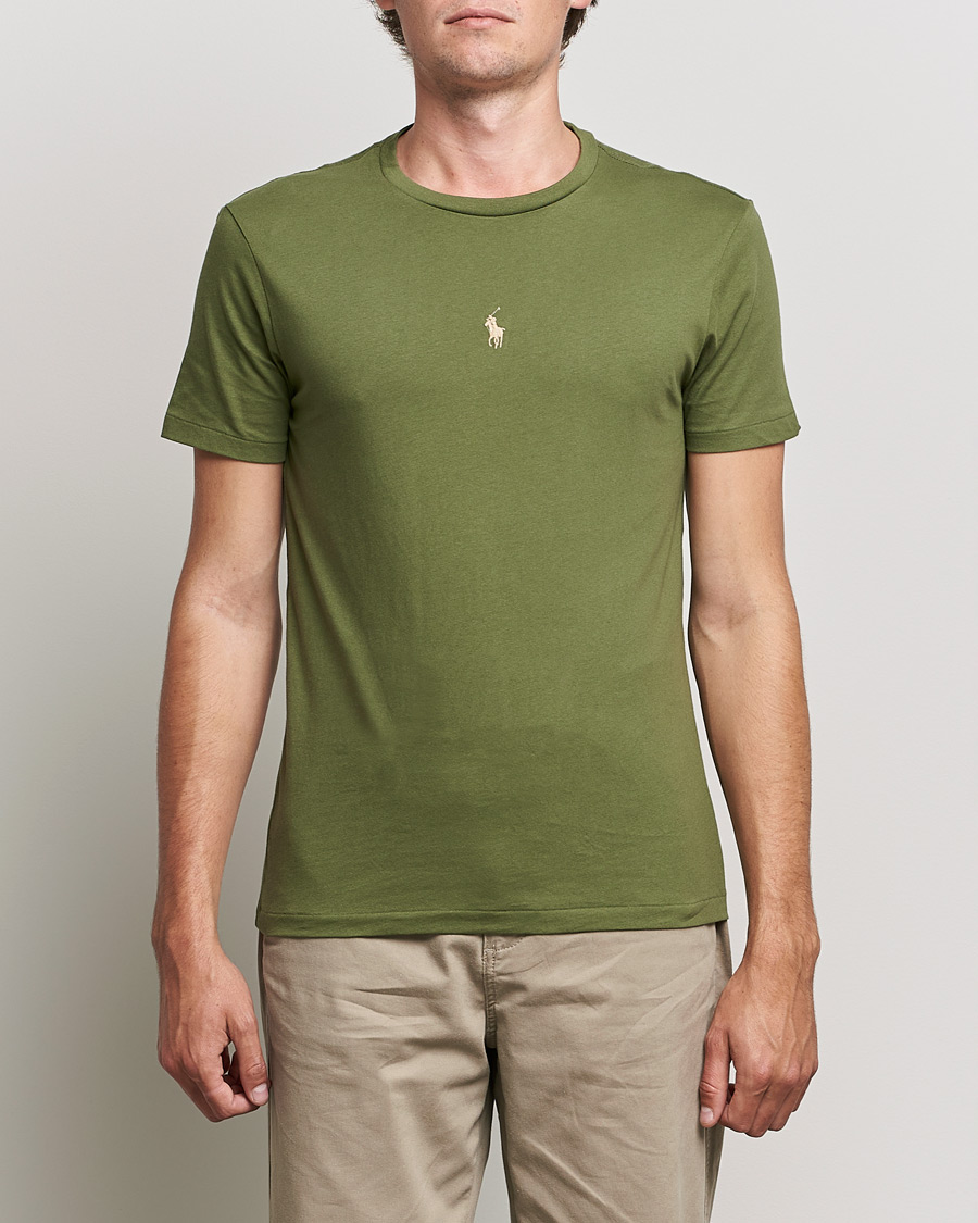 Herr | T-Shirts | Polo Ralph Lauren | Center Logo Crew Neck Tee Army Olive
