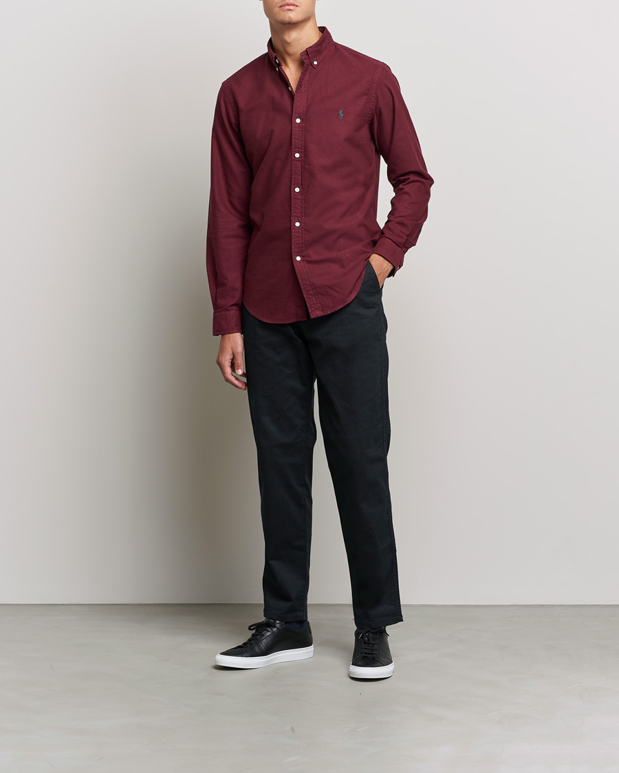 Herr | Casual | Polo Ralph Lauren | Slim Fit Garment Dyed Oxford Rich Ruby