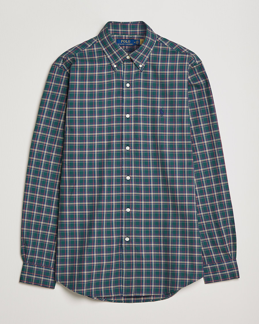 Herr | Skjortor | Polo Ralph Lauren | Custom Fit Twill Checked Shirt Green/Cream