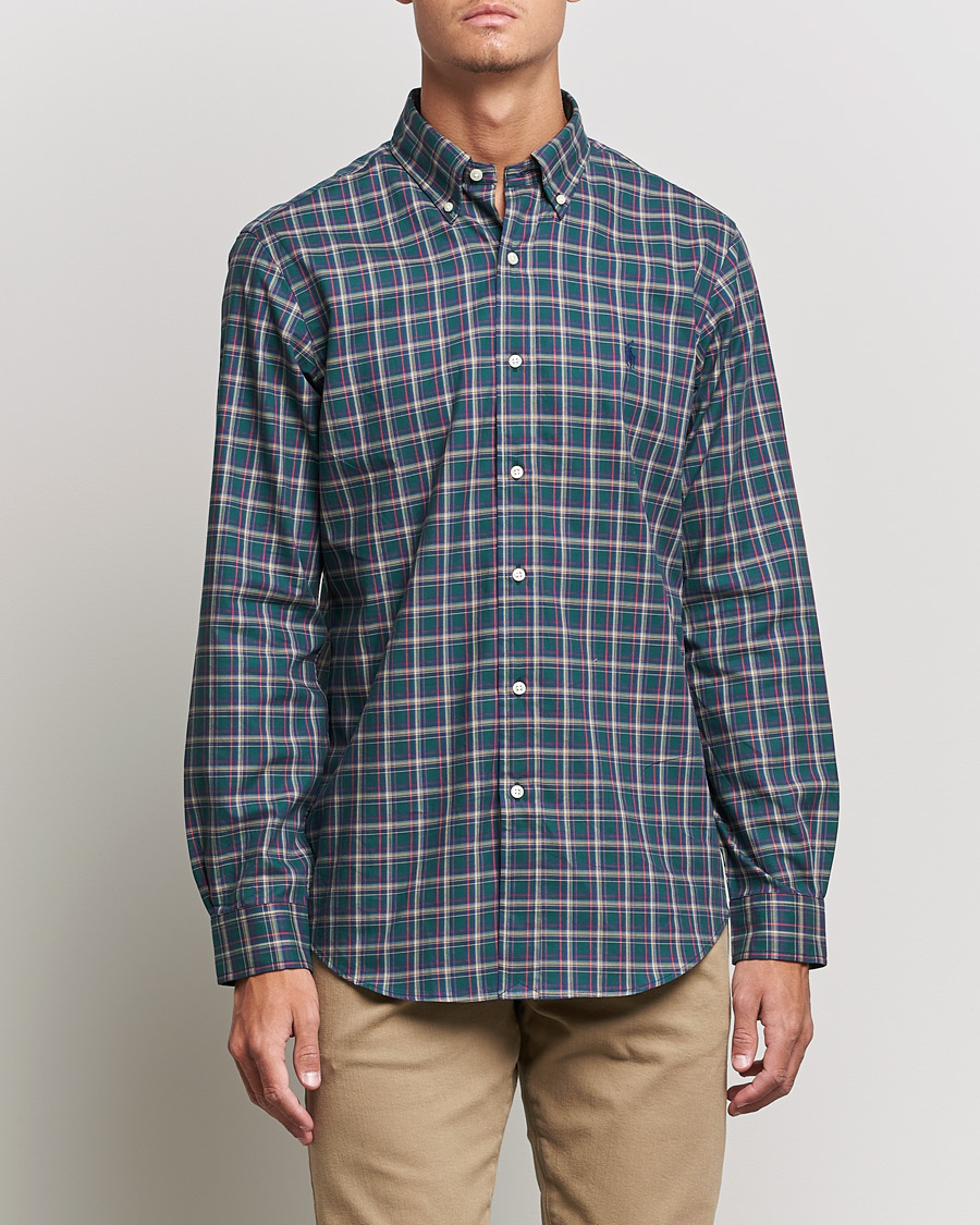 Herr | Skjortor | Polo Ralph Lauren | Custom Fit Twill Checked Shirt Green/Cream