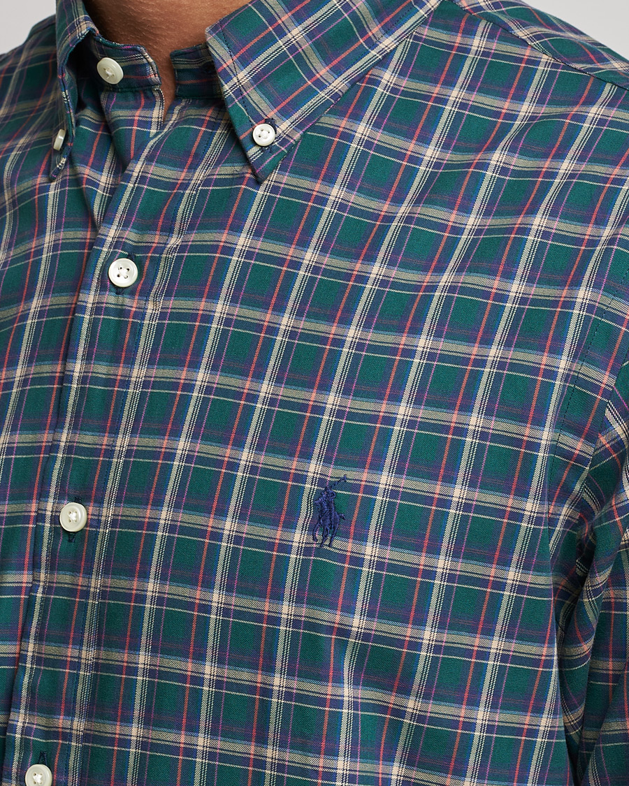 Herr | Skjortor | Polo Ralph Lauren | Custom Fit Twill Checked Shirt Green/Cream