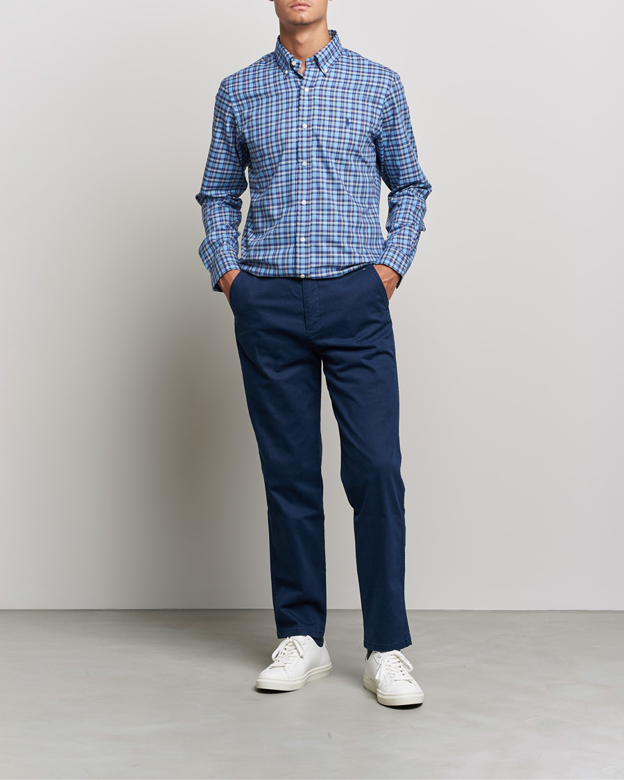 Herr | Casualskjortor | Polo Ralph Lauren | Custom Fit Twill Checked Shirt Blue