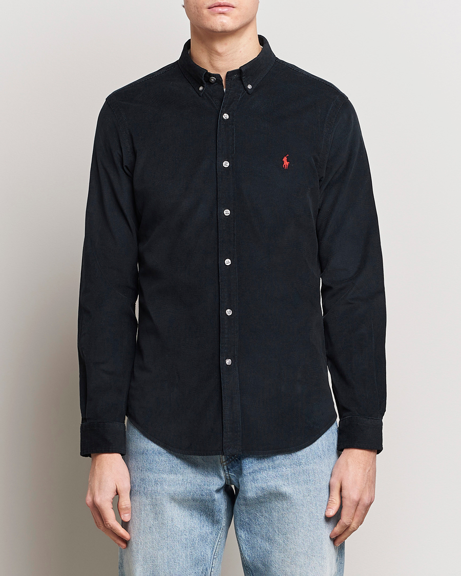 Herr | Rea kläder | Polo Ralph Lauren | Slim Fit Corduroy Shirt Black