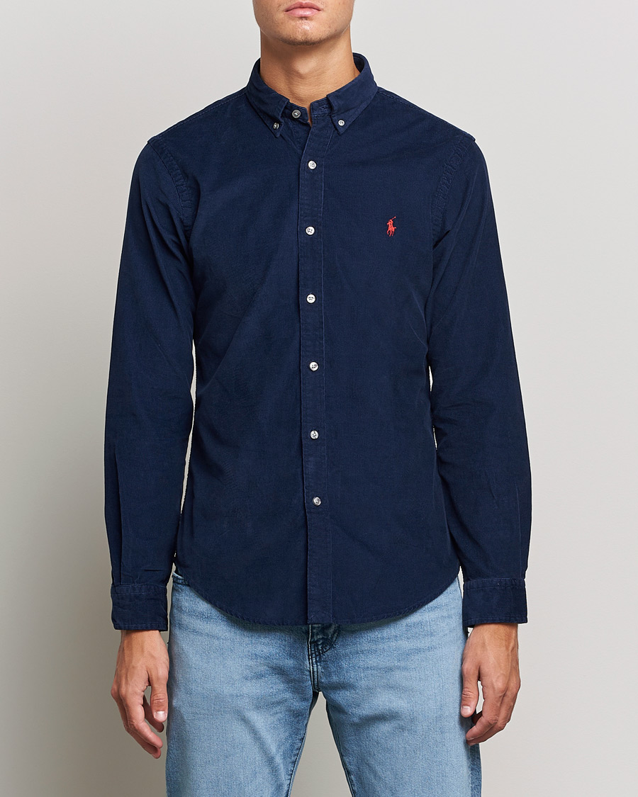 Herr | Manchesterskjortor | Polo Ralph Lauren | Slim Fit Corduroy Shirt Newport Navy