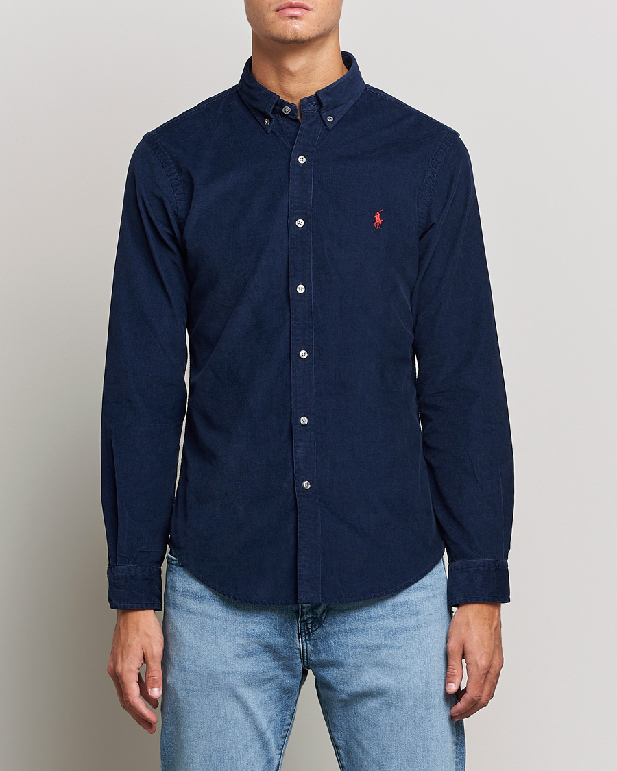 Herr |  | Polo Ralph Lauren | Slim Fit Corduroy Shirt Newport Navy