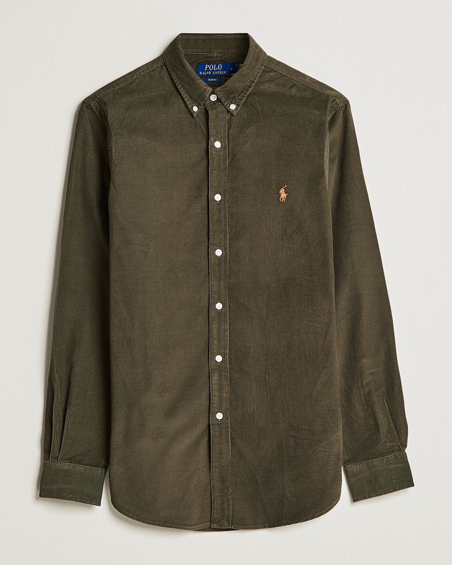 Herr | | Polo Ralph Lauren | Slim Fit Corduroy Shirt Defender Green
