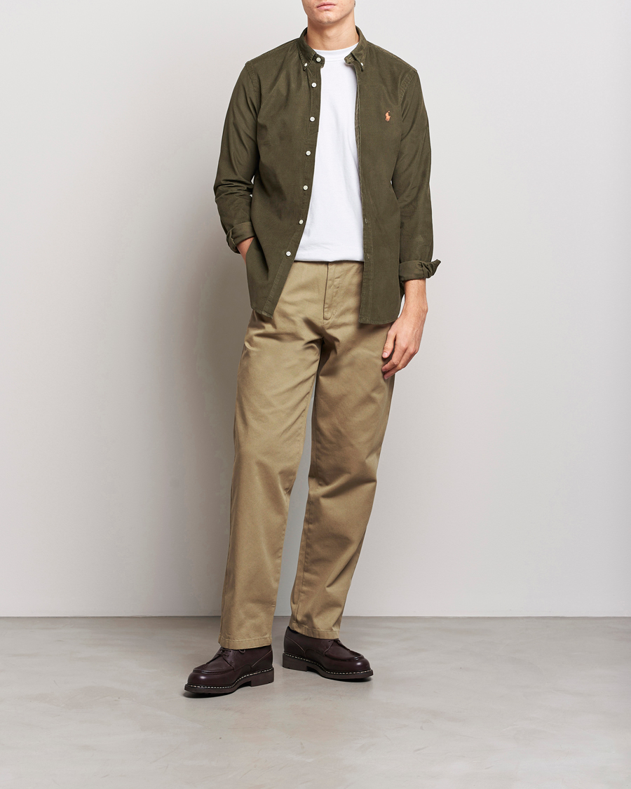 Herr | Skjortor | Polo Ralph Lauren | Slim Fit Corduroy Shirt Canopy Olive