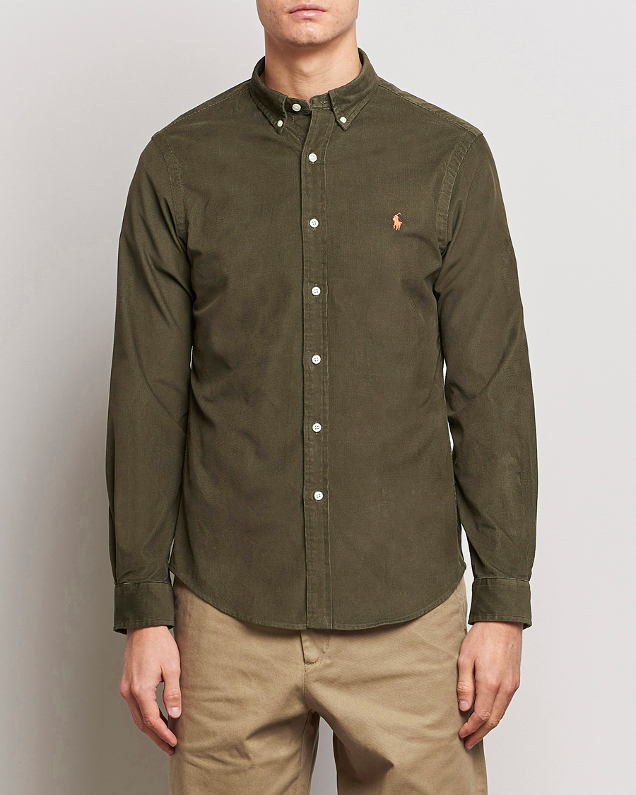Herr | | Polo Ralph Lauren | Slim Fit Corduroy Shirt Defender Green
