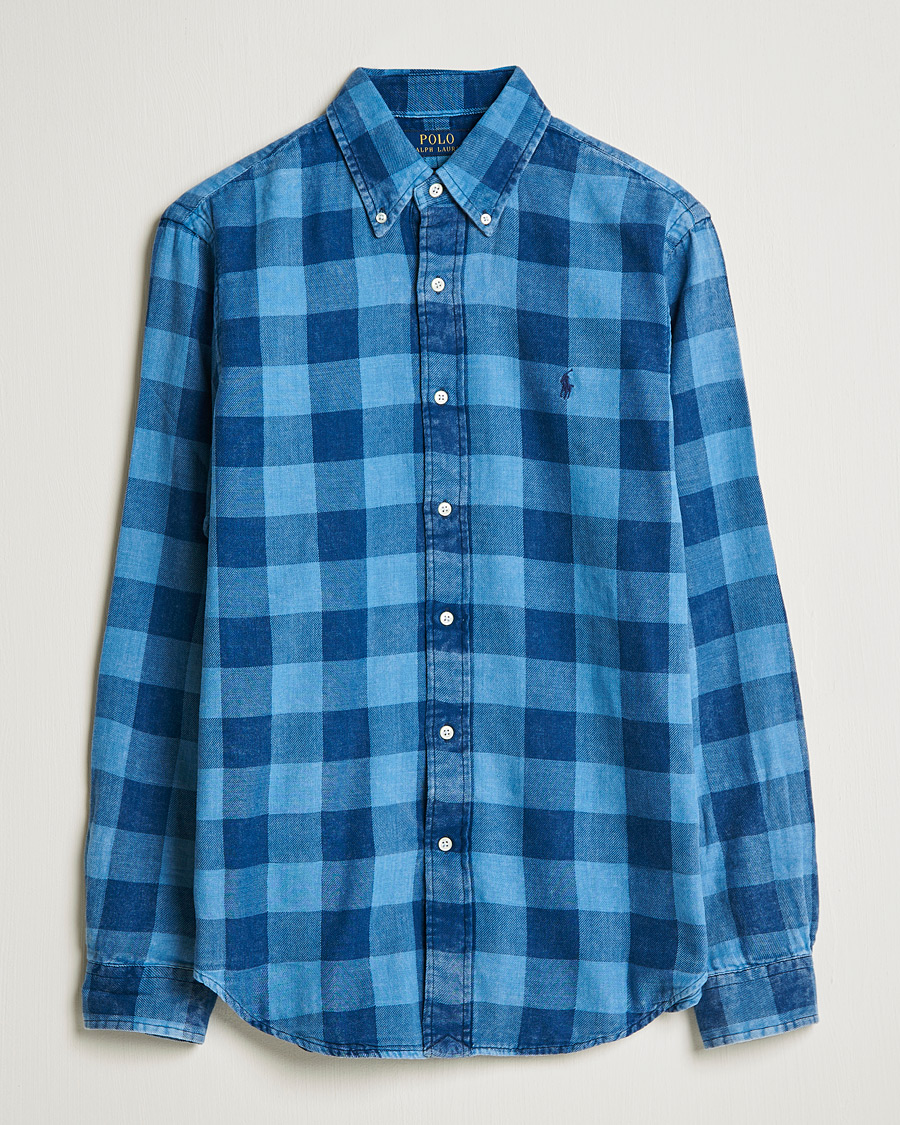 Herr | Skjortor | Polo Ralph Lauren | Custom Fit Double Faced Checked Shirt Blue/Black