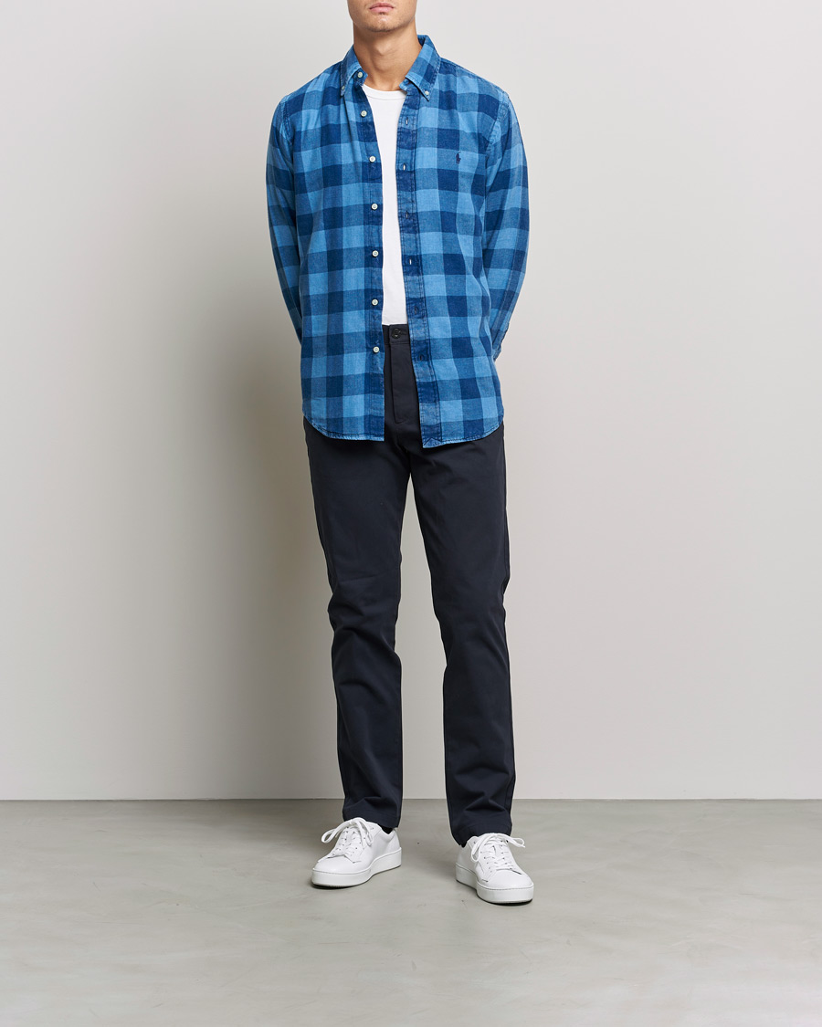 Herr | Skjortor | Polo Ralph Lauren | Custom Fit Double Faced Checked Shirt Blue/Black