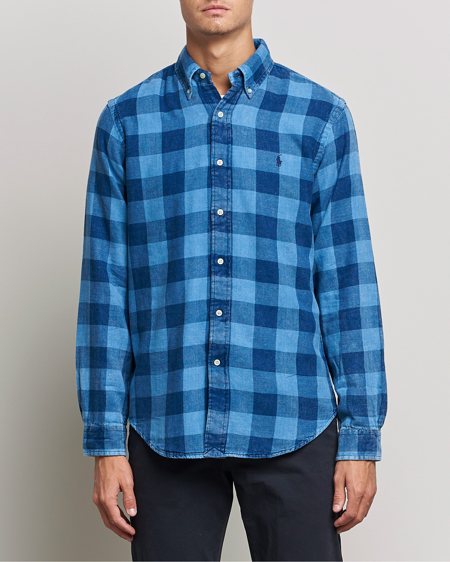 Herr | Skjortor | Polo Ralph Lauren | Custom Fit Double Faced Checked Shirt Blue/Black