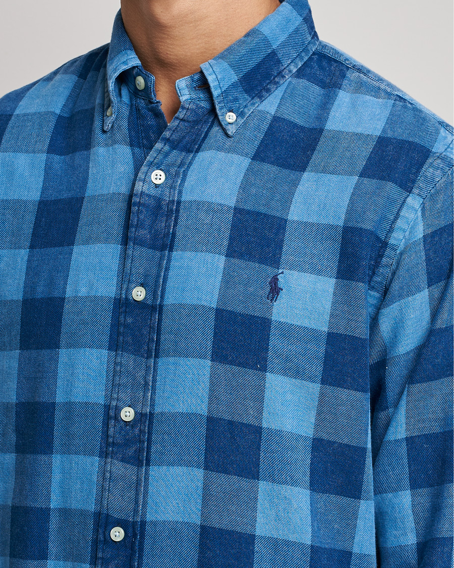 Herr | Skjortor | Polo Ralph Lauren | Custom Fit Double Faced Checked Shirt Blue/Black