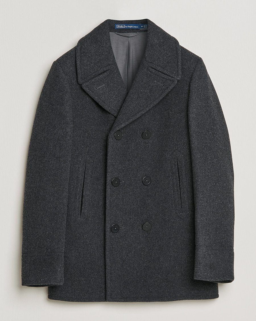 Herr | Jackor | Polo Ralph Lauren | Wool Melton Peacoat Navy Charcoal
