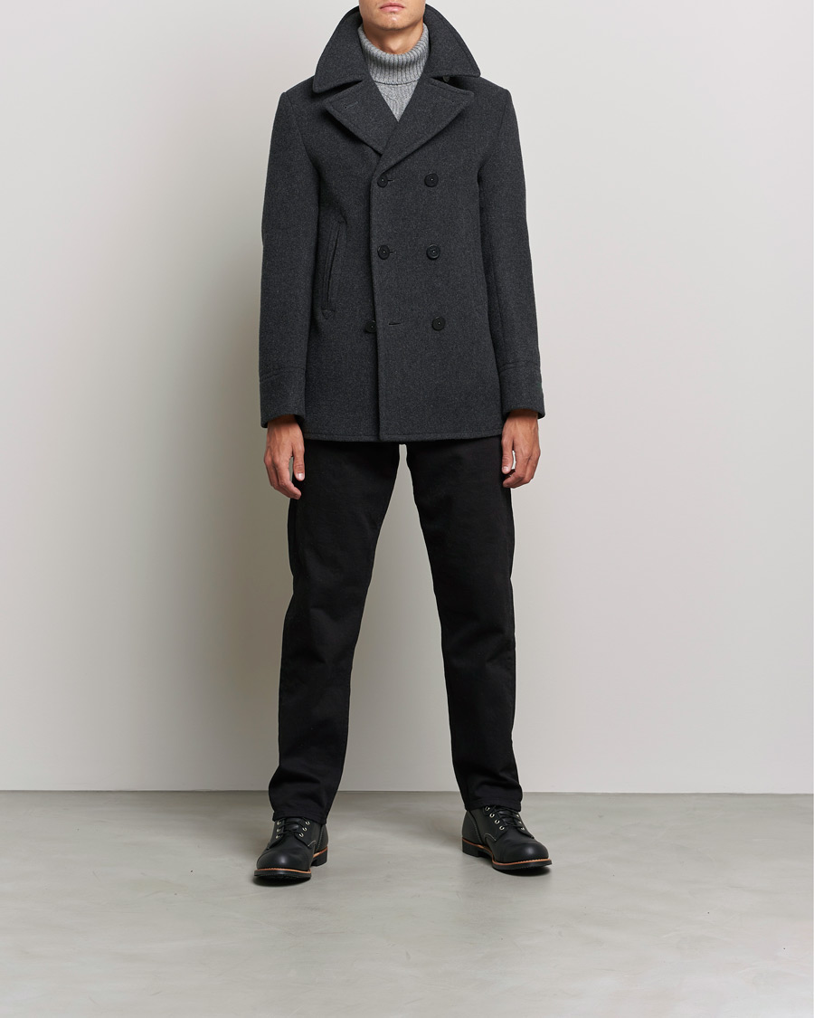 Herr | Jackor | Polo Ralph Lauren | Wool Melton Peacoat Navy Charcoal