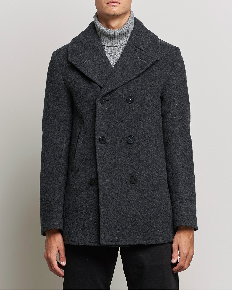 Herr | Jackor | Polo Ralph Lauren | Wool Melton Peacoat Navy Charcoal