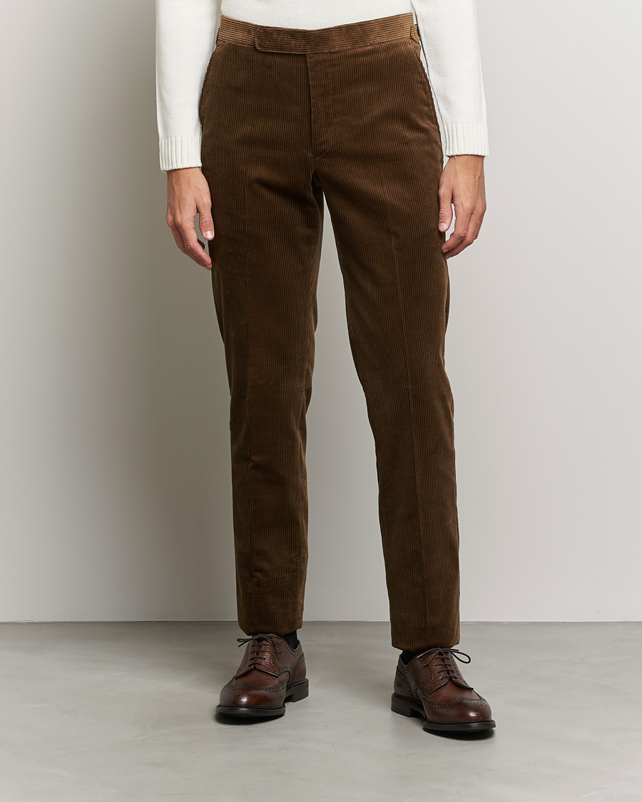 Herr | Manchesterbyxor | Polo Ralph Lauren | Corduroy Pleated Drawstring Trousers Snuff