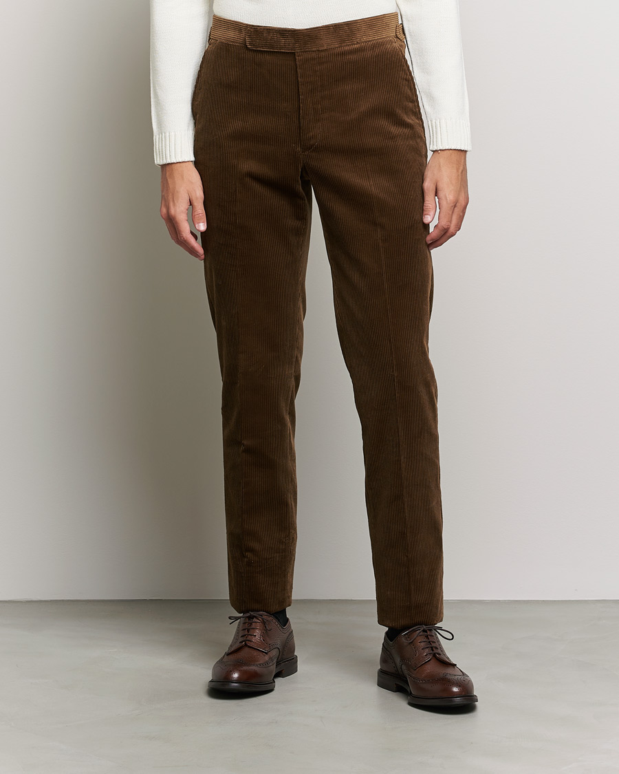 Herr | Byxor | Polo Ralph Lauren | Corduroy Pleated Drawstring Trousers Snuff
