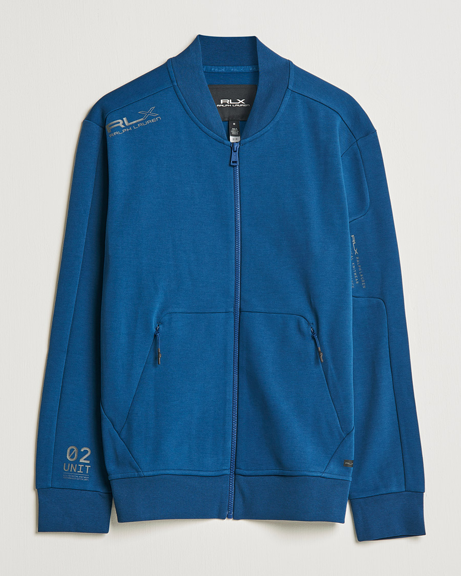 Herr | Tröjor | RLX Ralph Lauren | Double Knit Full Zip Sweater Raleigh Blue