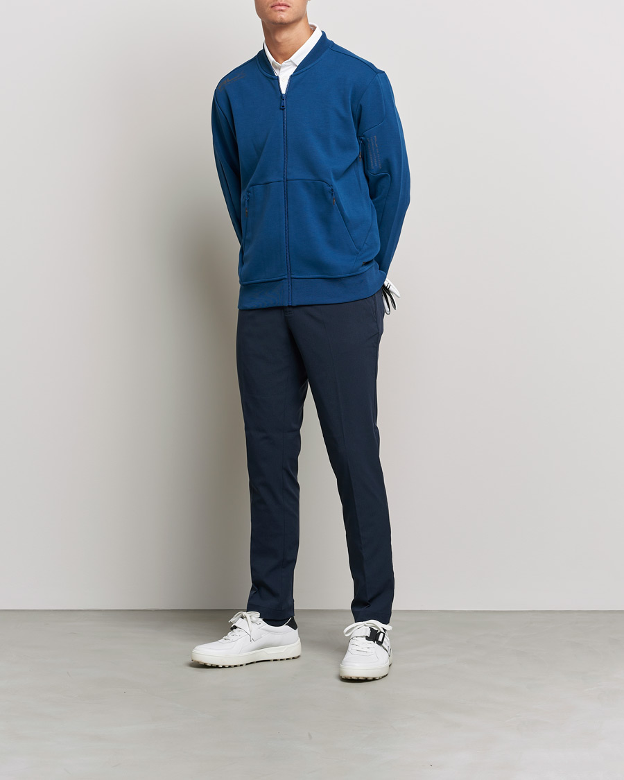 Herr | Tröjor | RLX Ralph Lauren | Double Knit Full Zip Sweater Raleigh Blue