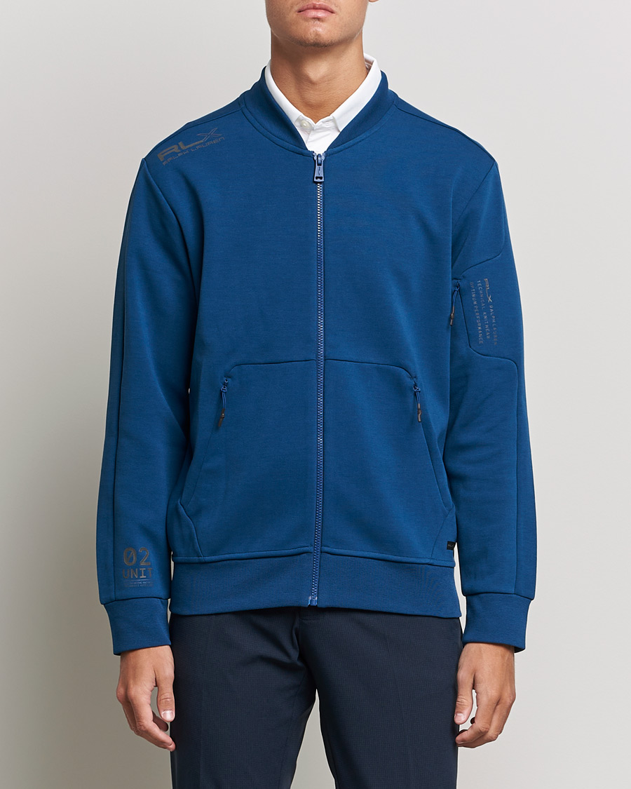 Herr | Tröjor | RLX Ralph Lauren | Double Knit Full Zip Sweater Raleigh Blue