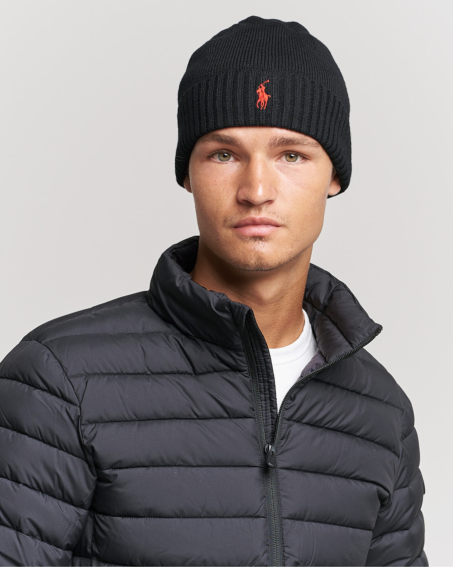 Herr | Mössor | Polo Ralph Lauren | Merino Beanie Polo Black