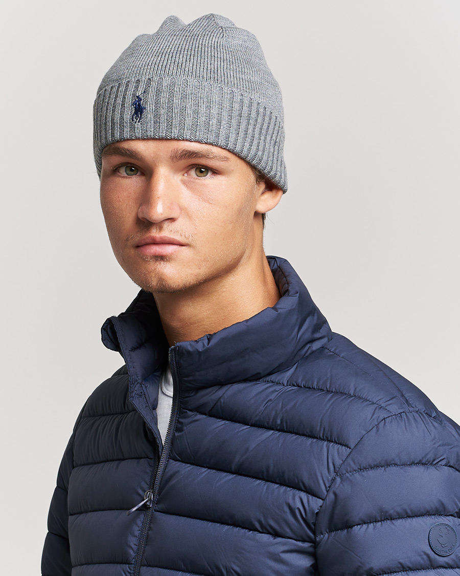 Herr | Polo Ralph Lauren Merino Beanie Fawn Grey Heather | Polo Ralph Lauren | Merino Beanie Fawn Grey Heather