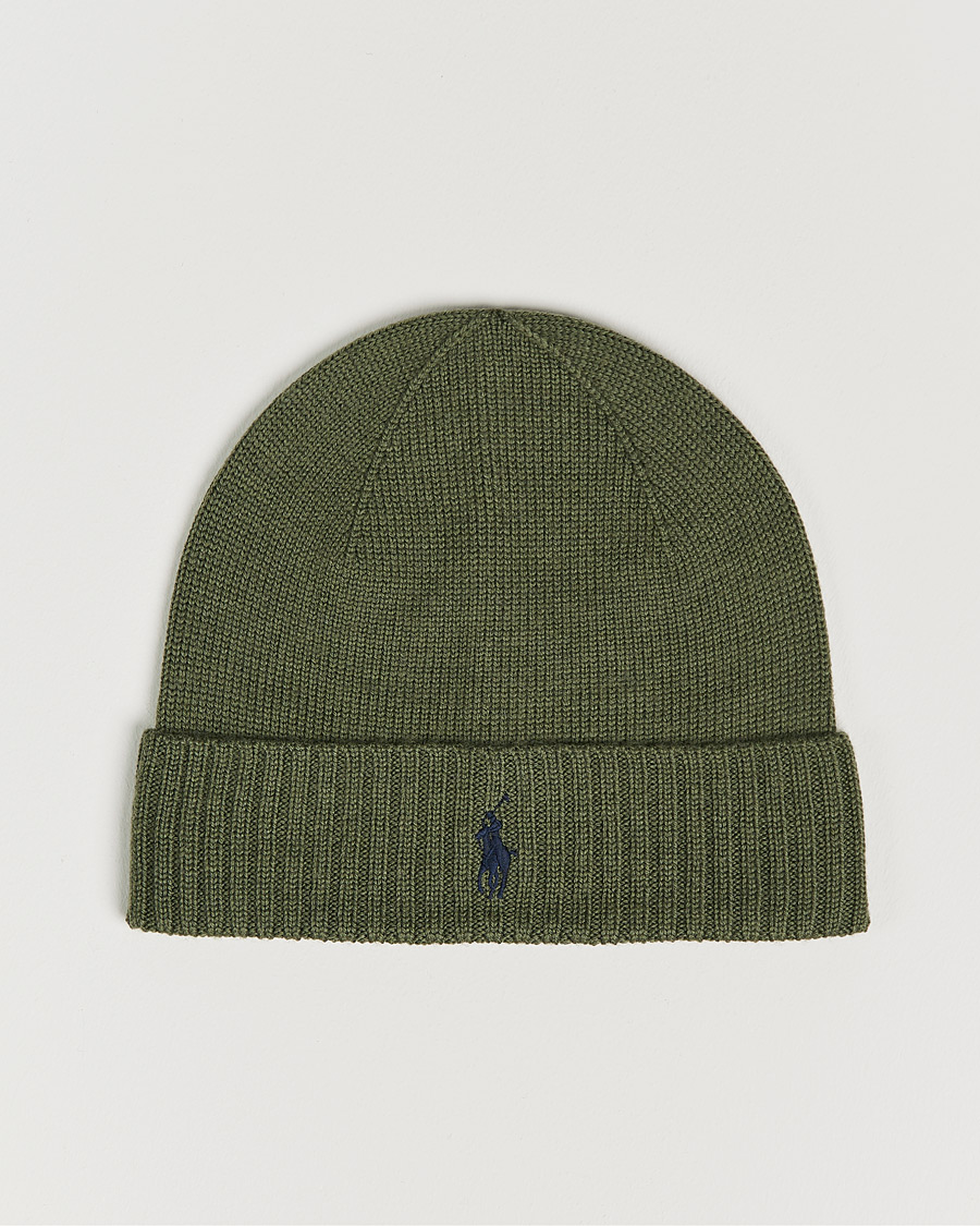 Herr | Polo Ralph Lauren Merino Wool Beanie Army Olive Heather | Polo Ralph Lauren | Merino Wool Beanie Army Olive Heather