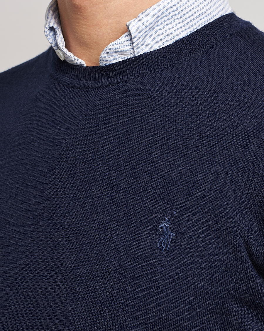 Herr | Tröjor | Polo Ralph Lauren | Merino Crew Neck Pullover Hunter Navy