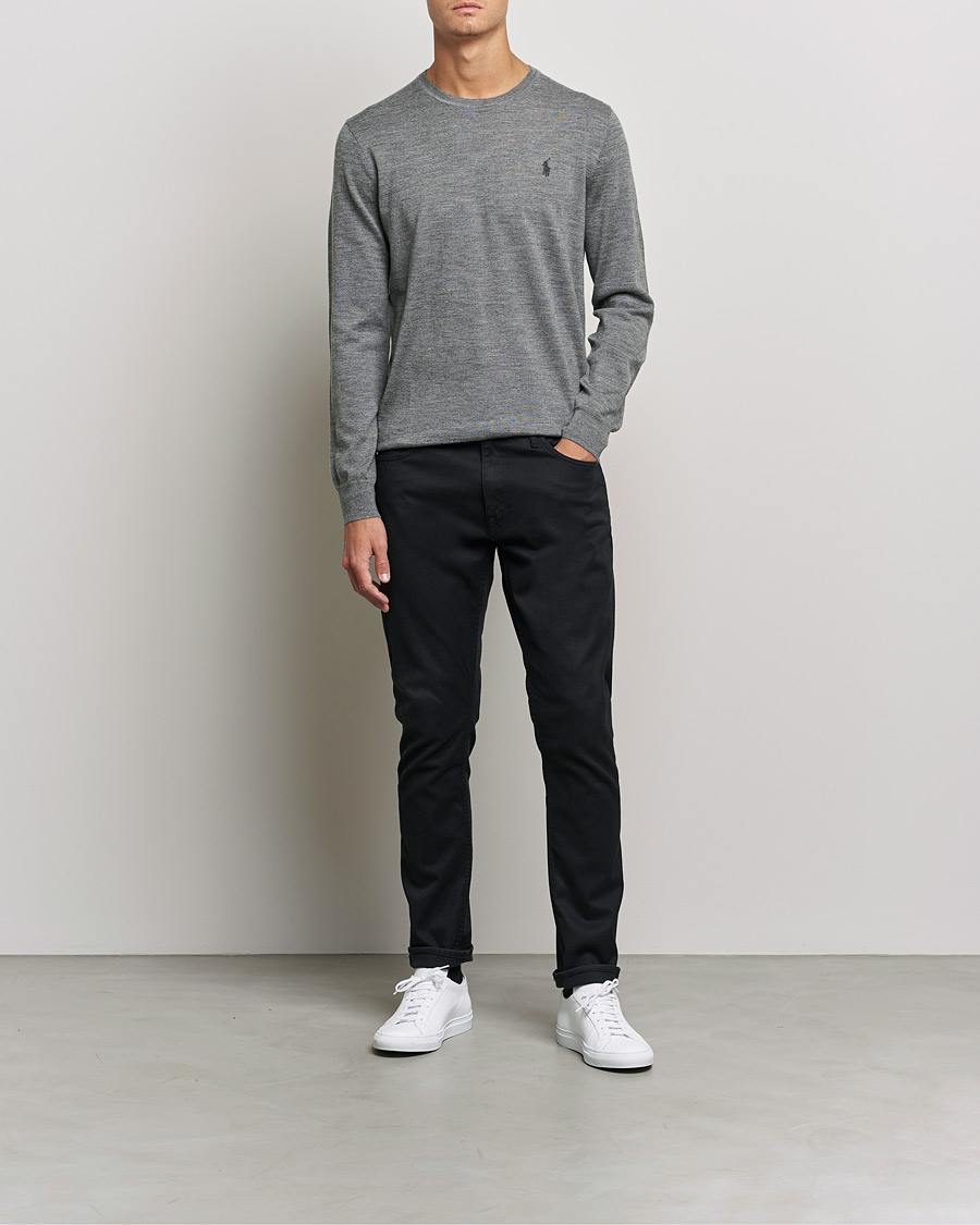 Herr | Tröjor | Polo Ralph Lauren | Merino Crew Neck Pullover Fawn Grey Heather