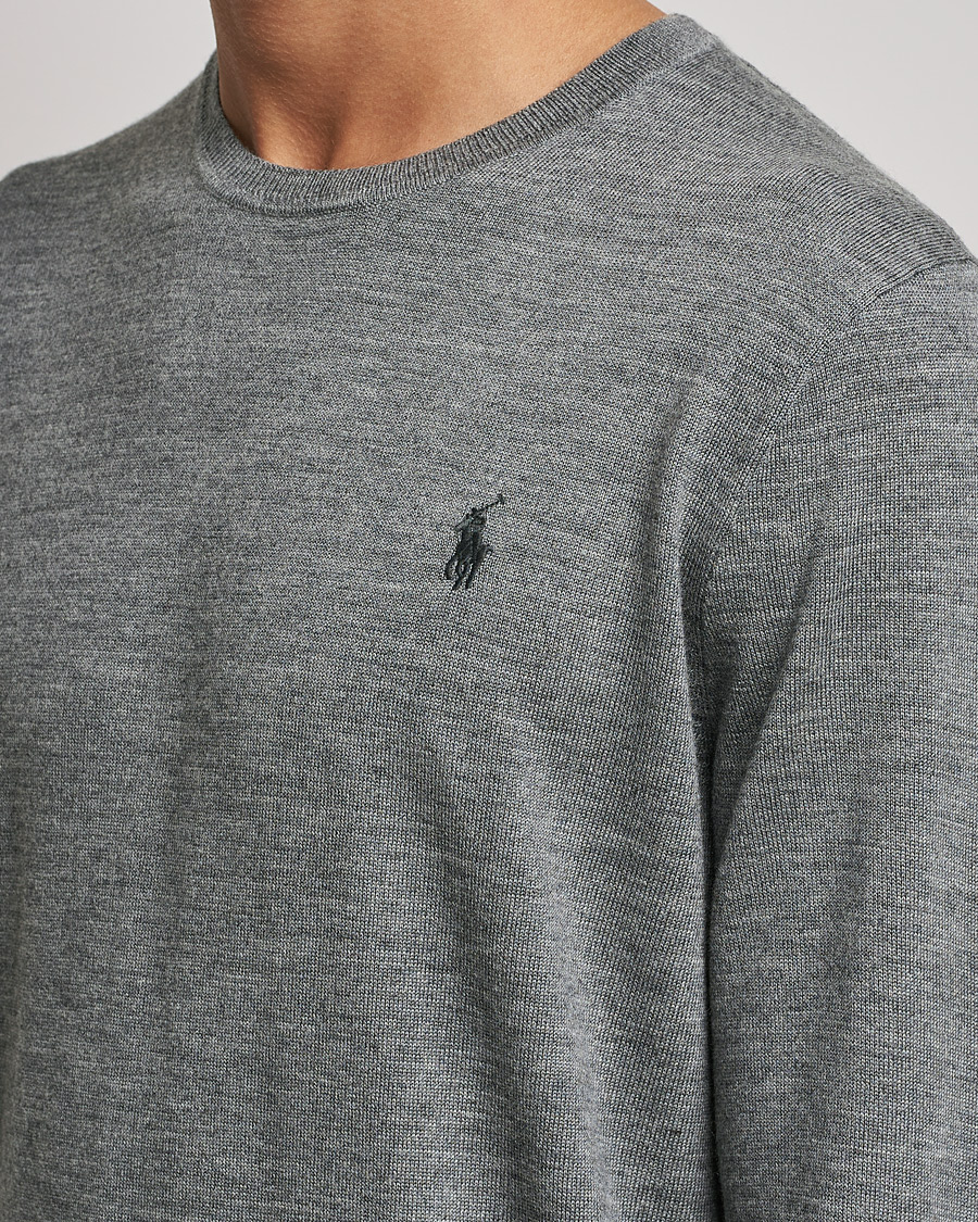 Herr | Tröjor | Polo Ralph Lauren | Merino Crew Neck Pullover Fawn Grey Heather