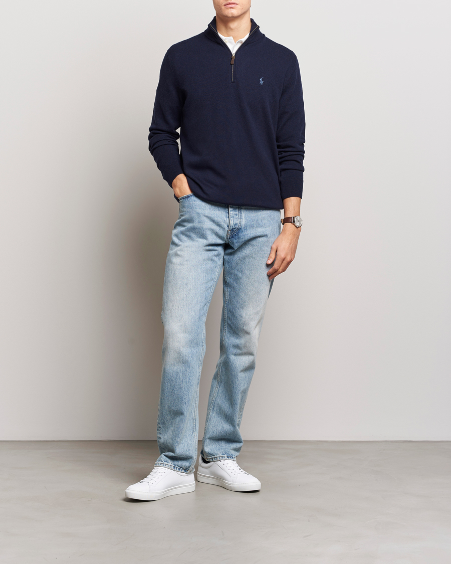 Herr | Tröjor | Polo Ralph Lauren | Merino Half-Zip Sweater Hunter Navy
