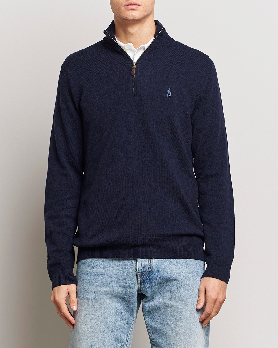 Herr | Tröjor | Polo Ralph Lauren | Merino Half-Zip Sweater Hunter Navy