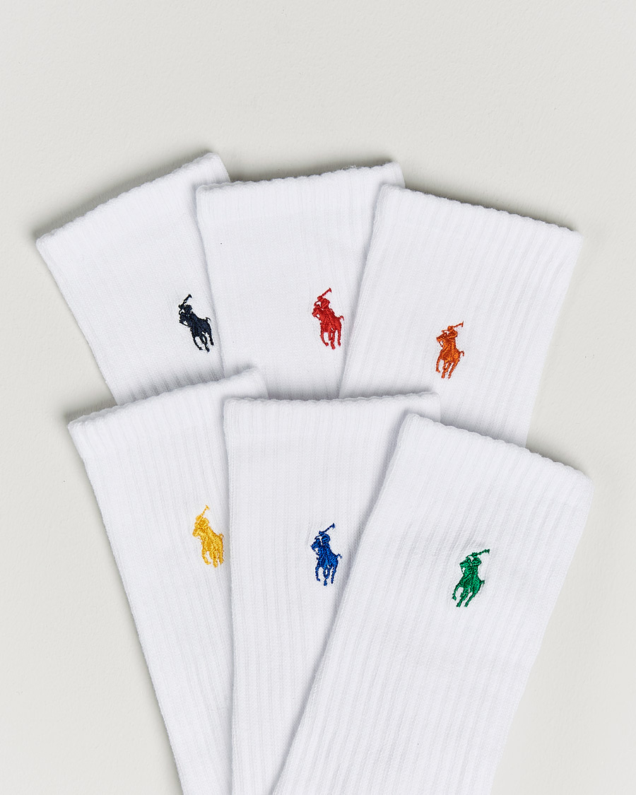 Herr | Underkläder | Polo Ralph Lauren | 6-Pack Cotton Crew Socks White
