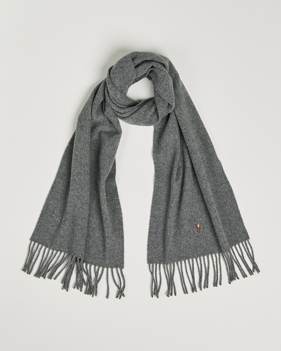 Herr | Polo Ralph Lauren Signature Wool Scarf Fawn Grey Heather | Polo Ralph Lauren | Signature Wool Scarf Fawn Grey Heather