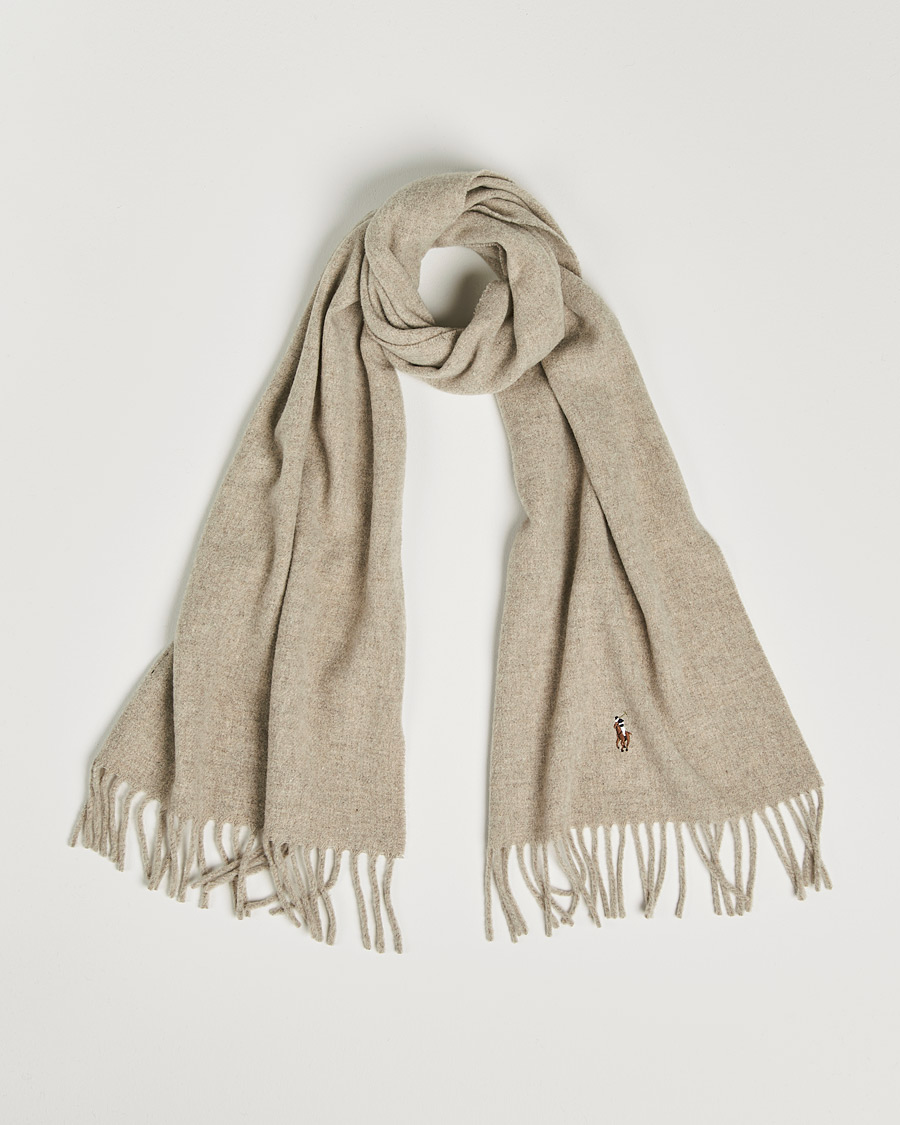 Herr | Polo Ralph Lauren Signature Wool Scarf Oatmeal Heather | Polo Ralph Lauren | Signature Wool Scarf Oatmeal Heather