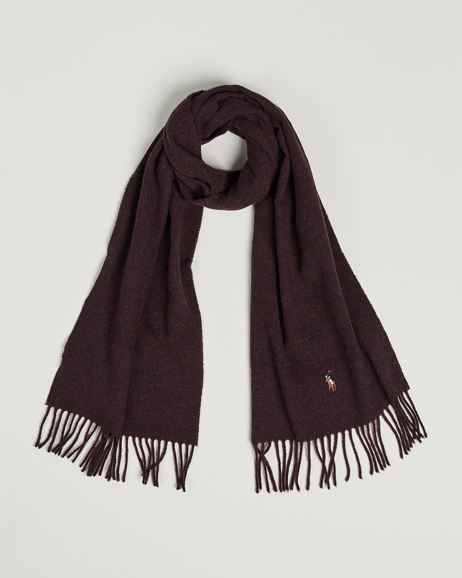 Herr | Polo Ralph Lauren Signature Wool Scarf Aged Wine Heather | Polo Ralph Lauren | Signature Wool Scarf Aged Wine Heather