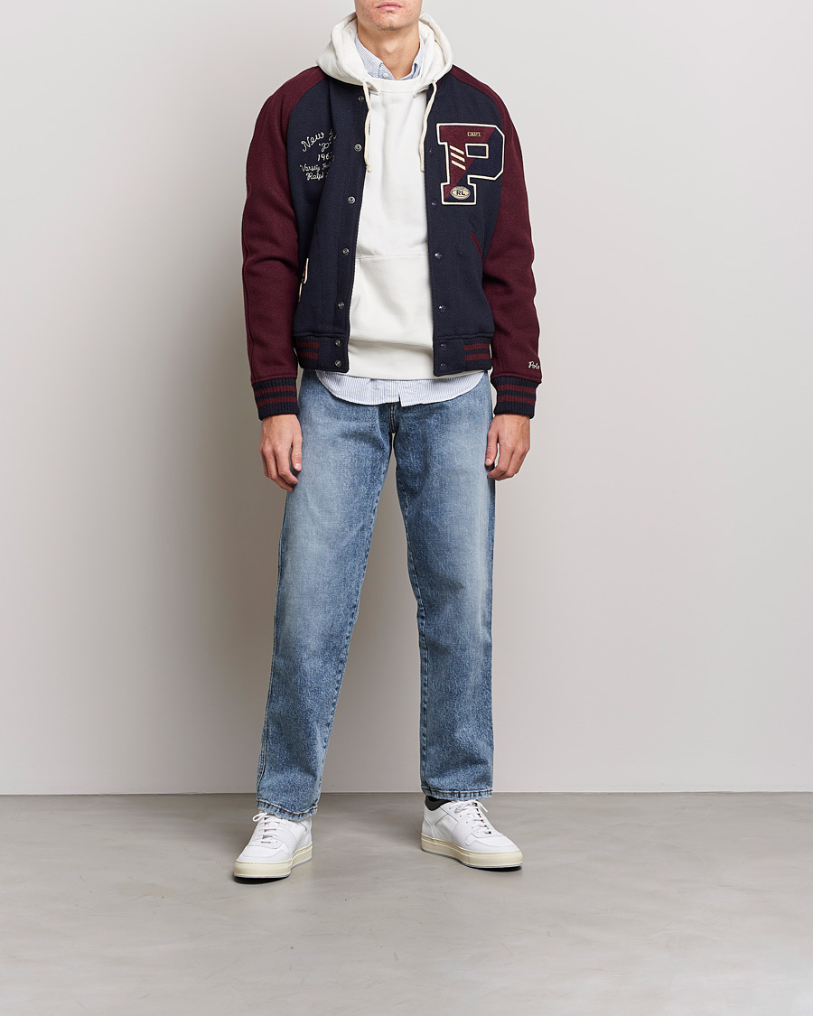 Herr | Jackor | Polo Ralph Lauren | Varsity Lined Bomber Jacket Hunter Navy/Rich Ruby