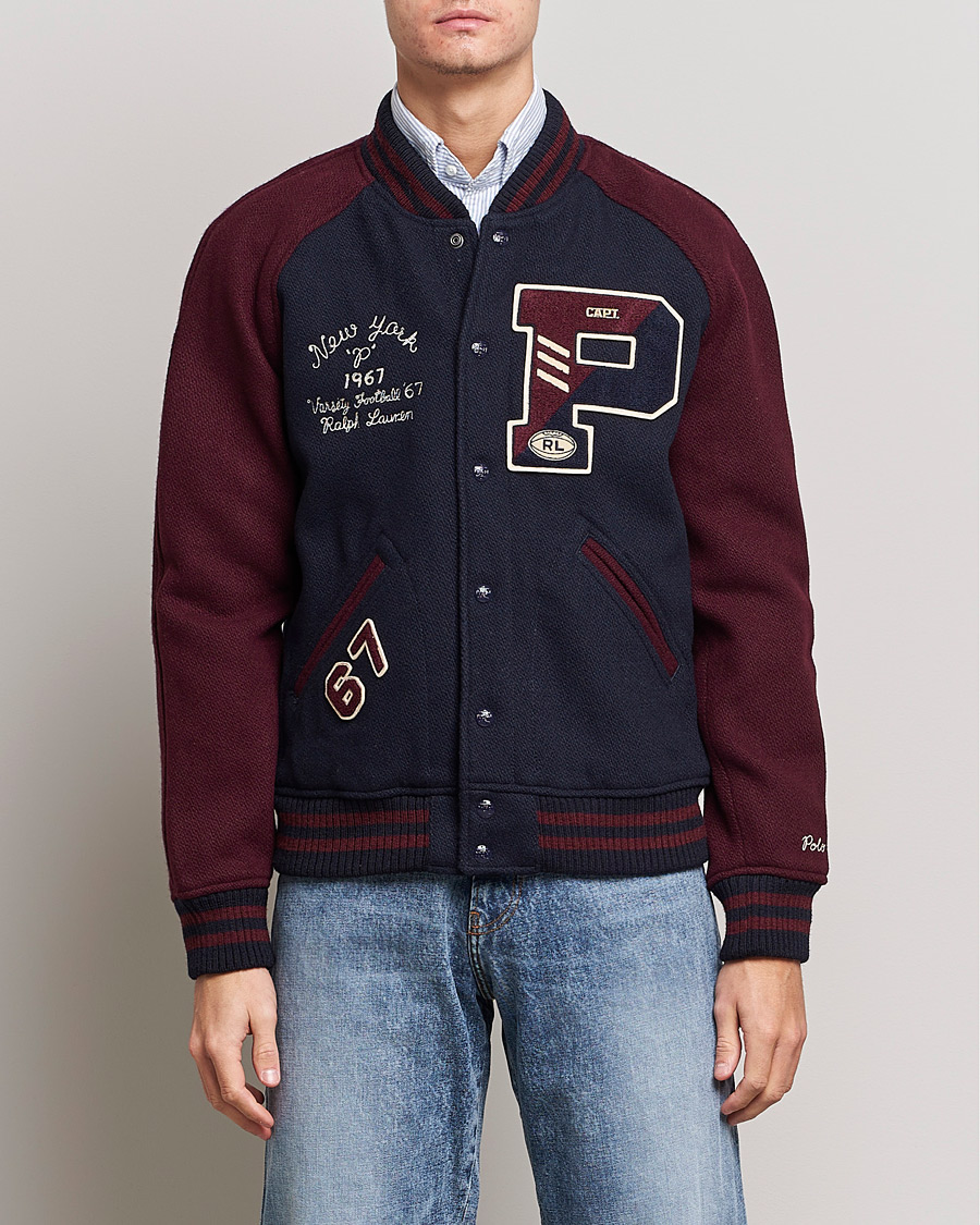 Herr | Jackor | Polo Ralph Lauren | Varsity Lined Bomber Jacket Hunter Navy/Rich Ruby