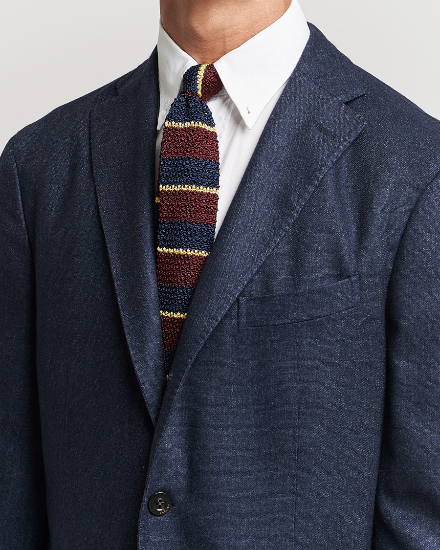 Herr | Mörk kostym | Polo Ralph Lauren | Knitted Striped Tie Wine/Navy/Gold