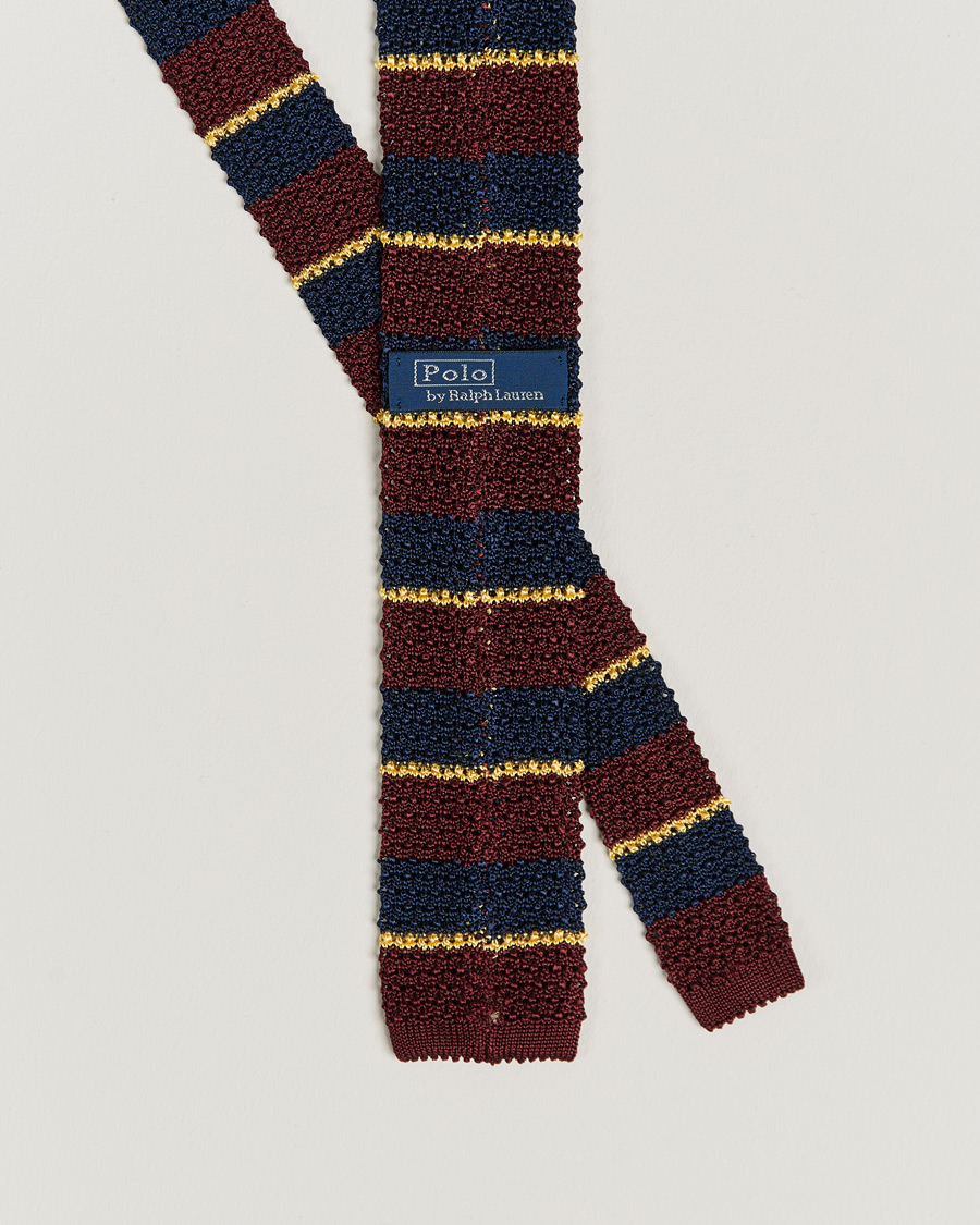 Herr | Slipsar | Polo Ralph Lauren | Polo Ralph LaurenRegim Knitted TieWine/Navy/Gold