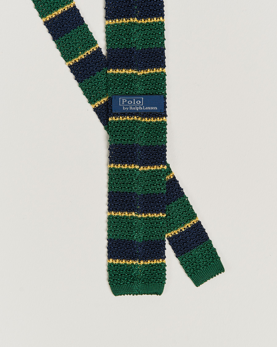 Herr | Slipsar | Polo Ralph Lauren | Knitted Striped Tie Green/Navy/Gold
