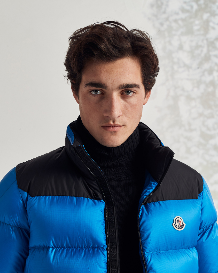 Herr | Jackor | Moncler | Peuplier Down Jacket Black/Sky Blue