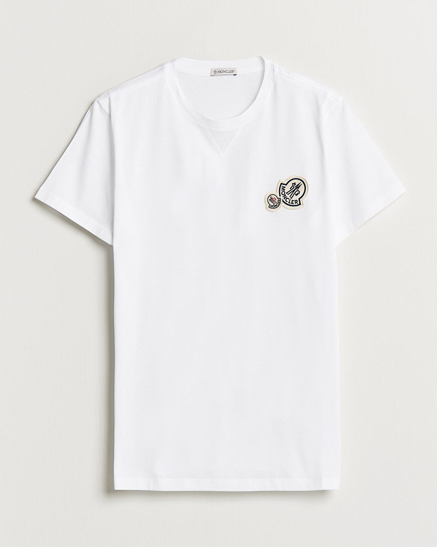 Herr | T-Shirts | Moncler | Double Logo T-Shirt White